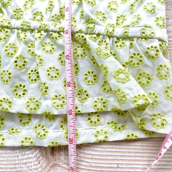 ModCloth Darling For The Prairie Peplum Tank Top | White/Lime Floral Small - Picture 6 of 6